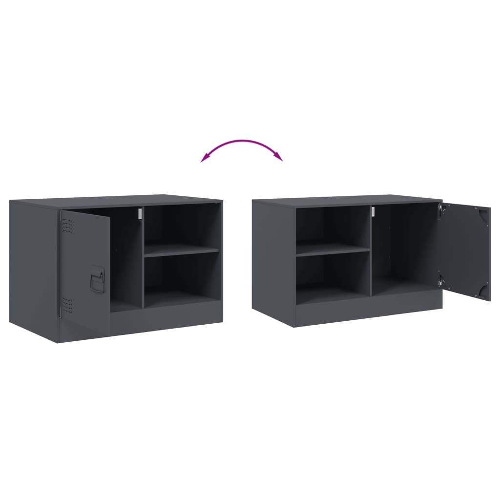 TV cabinets 2 pcs Anthracite 67x39x44 cm in Steel