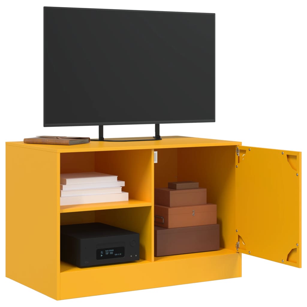 Mobili TV 2 pz Giallo Senape 67x39x44 cm in Acciaio - homemem39