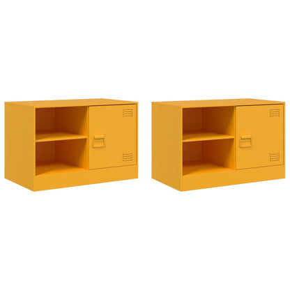 Mobili TV 2 pz Giallo Senape 67x39x44 cm in Acciaio