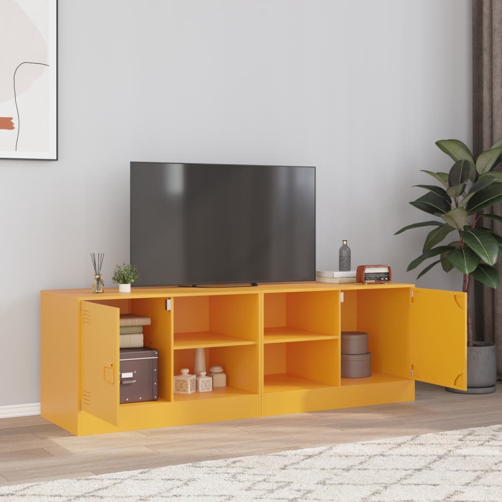 Mobili TV 2 pz Giallo Senape 67x39x44 cm in Acciaio - homemem39