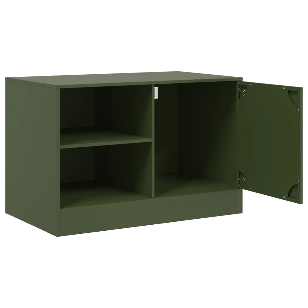 Mobile TV Verde Oliva 67x39x44 cm in Acciaio