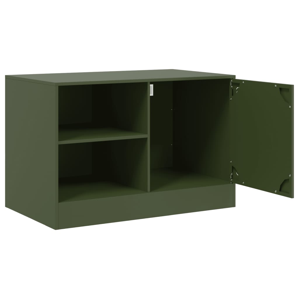 Mobili TV 2 pz Verde Oliva 67x39x44 cm in Acciaio - homemem39