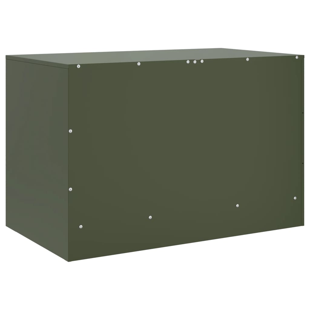 Mobili TV 2 pz Verde Oliva 67x39x44 cm in Acciaio