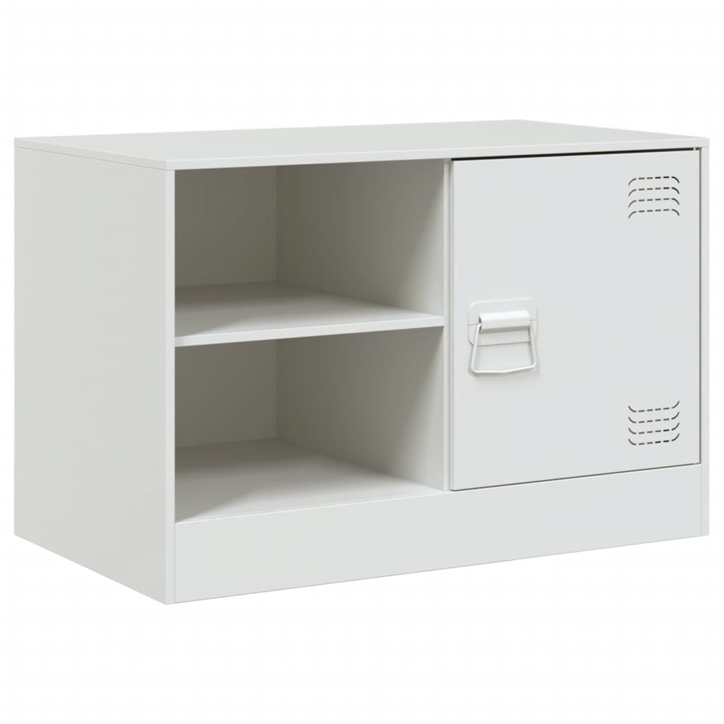 Mobile Porta TV Bianco 67x39x44 cm in Acciaio - homemem39