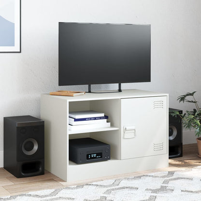 White TV Stand 67x39x44 cm in Steel