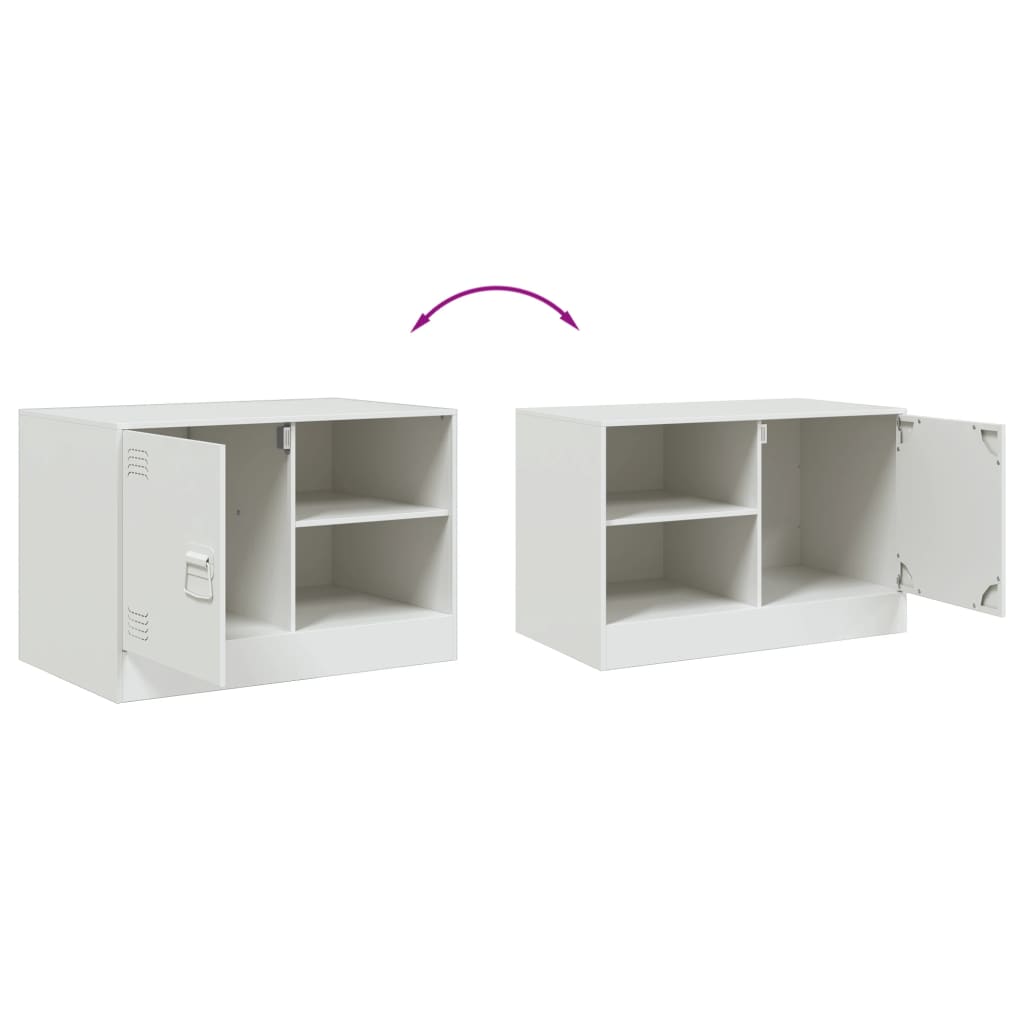 White TV Stand 67x39x44 cm in Steel