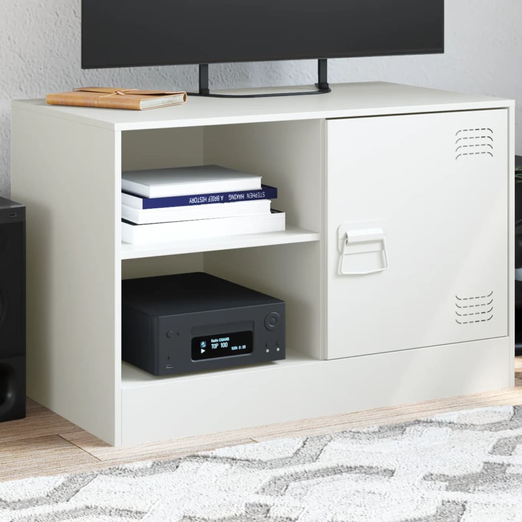 White TV Stand 67x39x44 cm in Steel