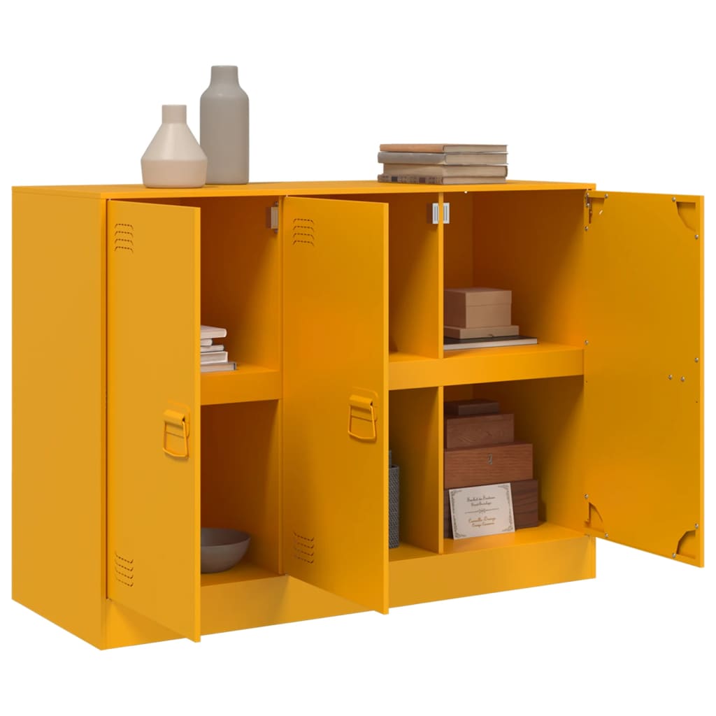 Credenza Giallo Senape 99x39x73 cm in Acciaio - homemem39