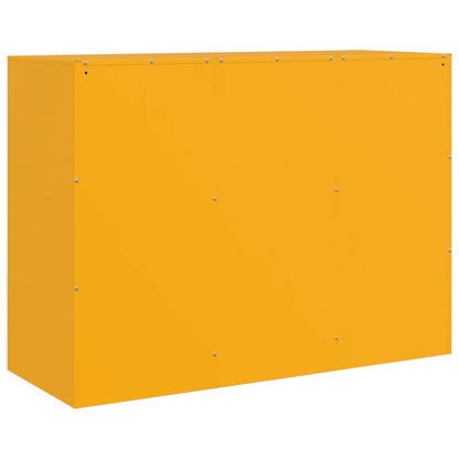 Credenza Giallo Senape 99x39x73 cm in Acciaio