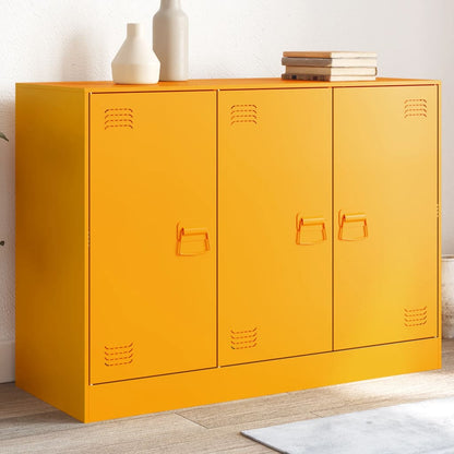 Credenza Giallo Senape 99x39x73 cm in Acciaio