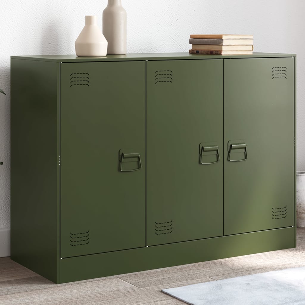 Credenza Verde Oliva 99x39x73 cm in Acciaio