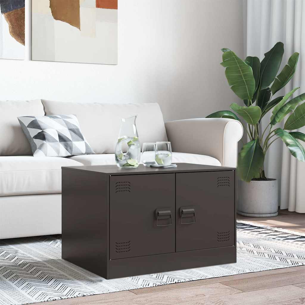 Tavolino da Salotto Nero 67x50x44 cm in Acciaio | homemem39