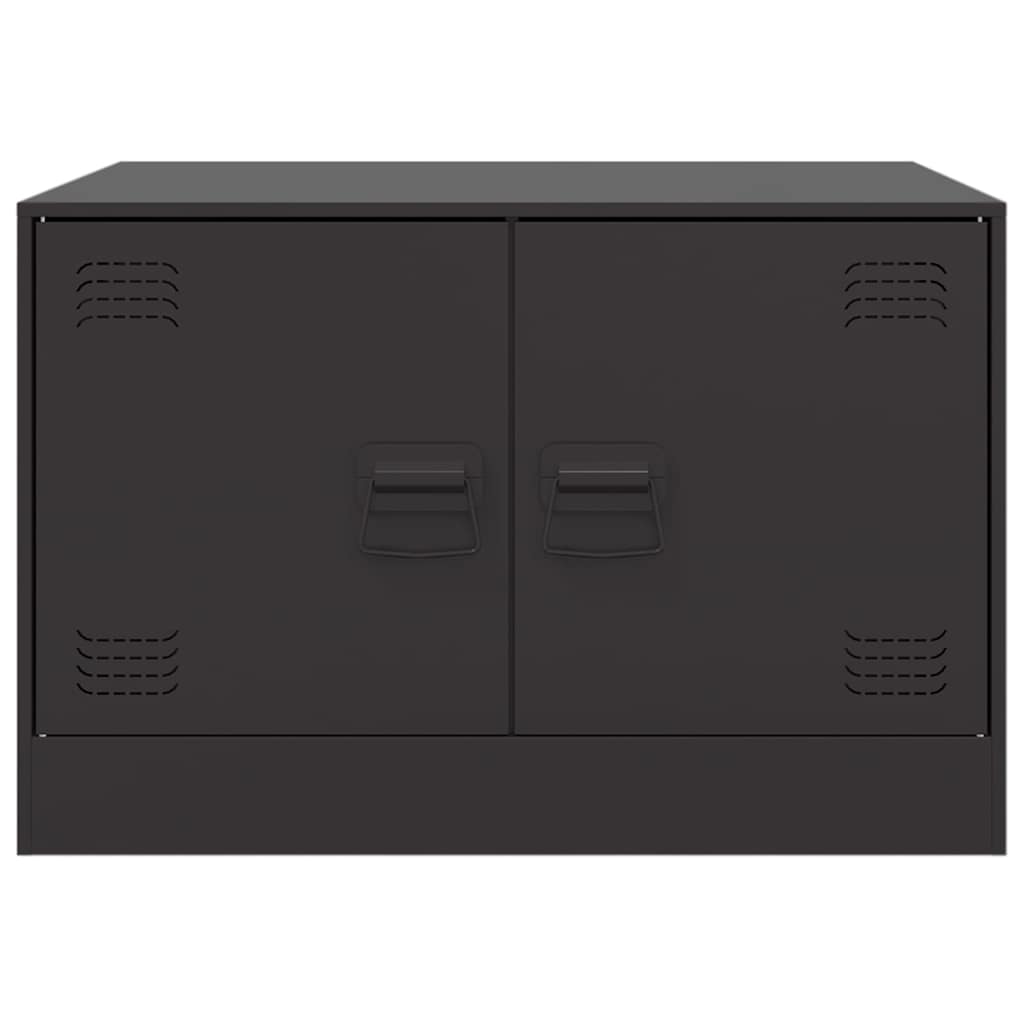 Tavolino da Salotto Nero 67x50x44 cm in Acciaio