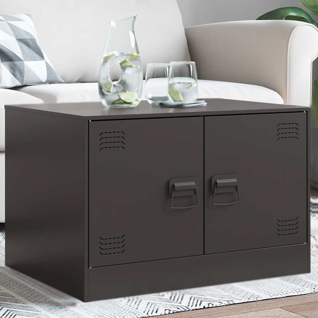Tavolino da Salotto Nero 67x50x44 cm in Acciaio | homemem39