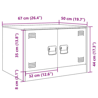 Tavolino da Salotto Antracite 67x50x44 cm in Acciaio