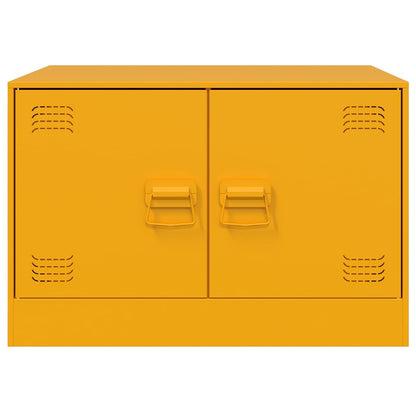 Tavolino da Salotto Giallo Senape 67x50x44 cm in Acciaio