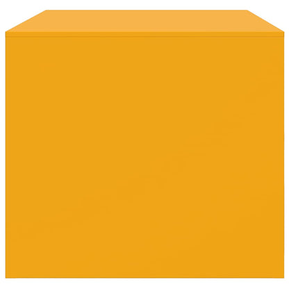 Tavolino da Salotto Giallo Senape 67x50x44 cm in Acciaio