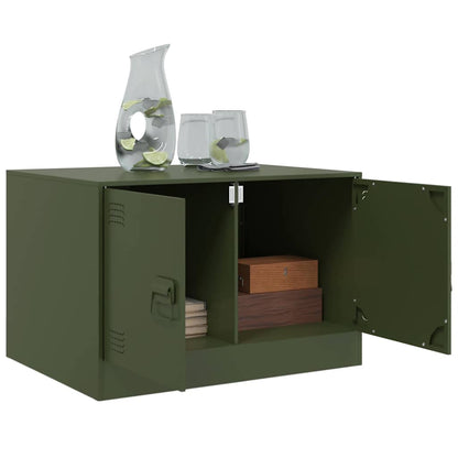Tavolino da Salotto Verde Oliva 67x50x44 cm in Acciaio | homemem39