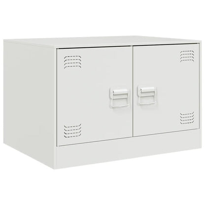 Tavolino da Salotto Bianco 67x50x44 cm in Acciaio | homemem39