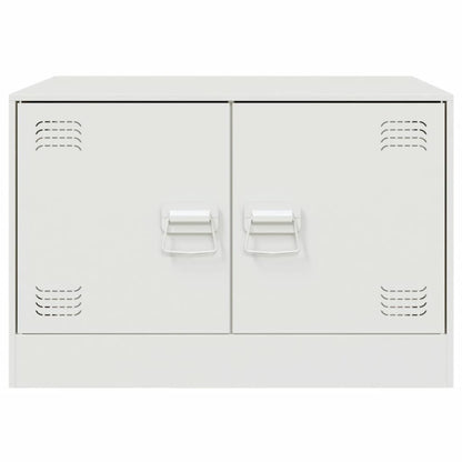 Tavolino da Salotto Bianco 67x50x44 cm in Acciaio | homemem39