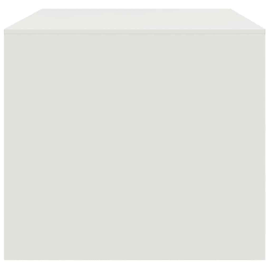Tavolino da Salotto Bianco 67x50x44 cm in Acciaio | homemem39