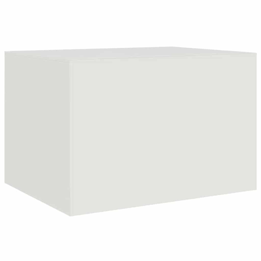 Tavolino da Salotto Bianco 67x50x44 cm in Acciaio