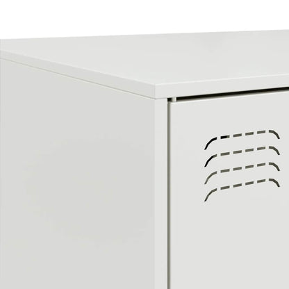 Tavolino da Salotto Bianco 67x50x44 cm in Acciaio | homemem39