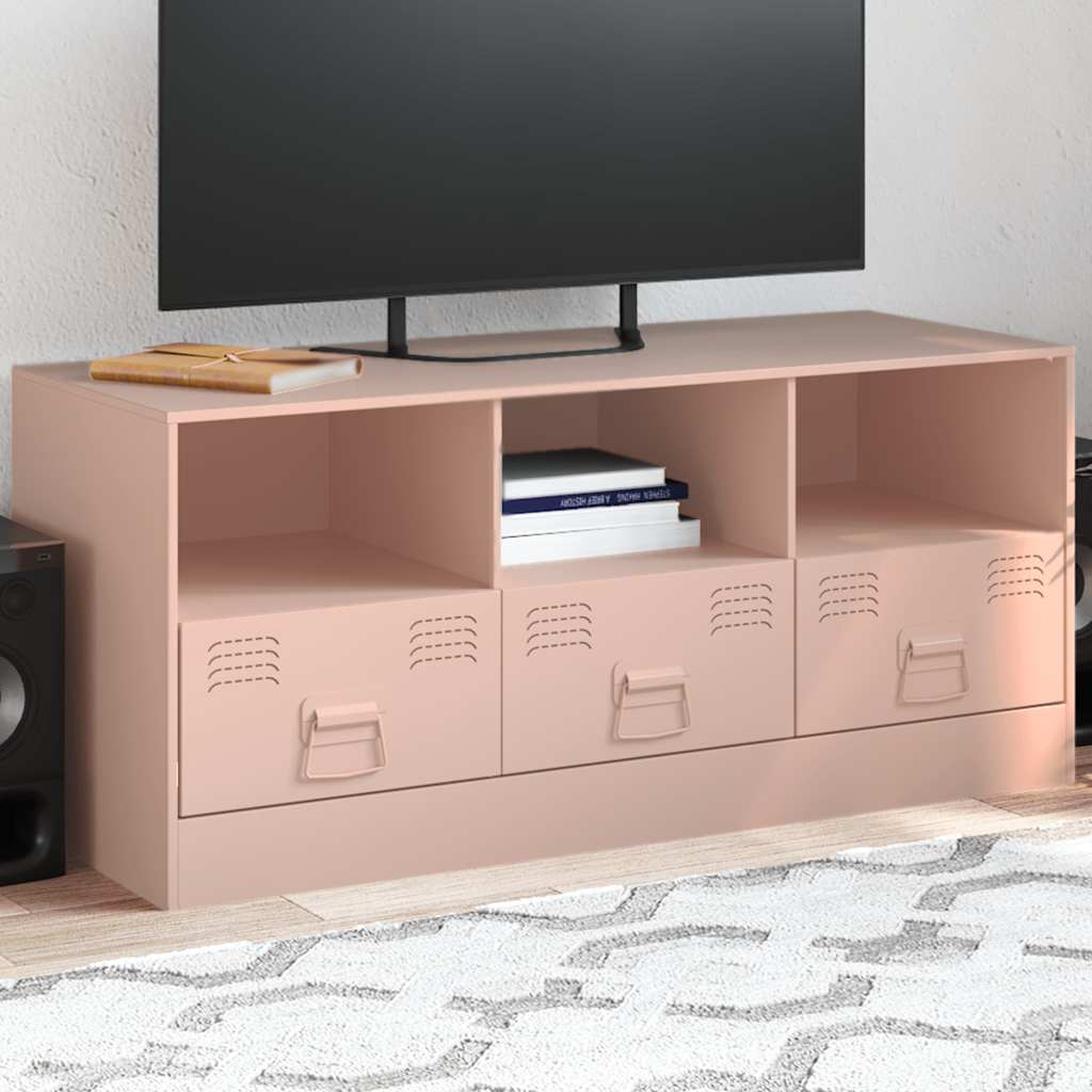 Mobile Porta TV Rosa 99x39x44 cm in Acciaio - homemem39