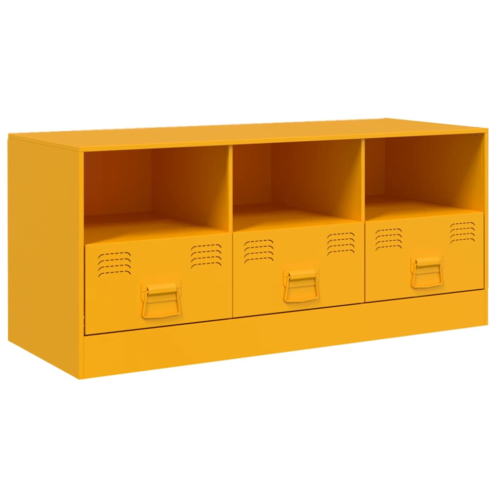 Mobile Porta TV Giallo Senape 99x39x44 cm in Acciaio - homemem39