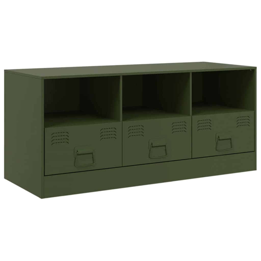 Mobile TV Verde Oliva 99x39x44 cm in Acciaio - homemem39