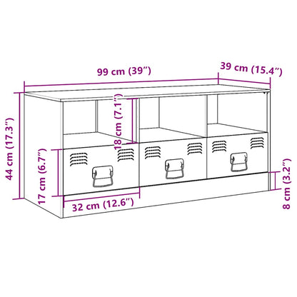 Mobile TV Verde Oliva 99x39x44 cm in Acciaio