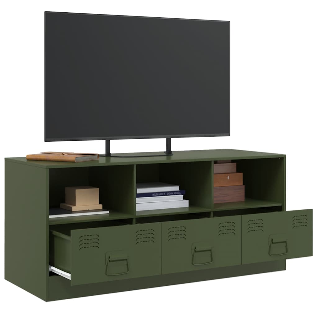 Mobile TV Verde Oliva 99x39x44 cm in Acciaio - homemem39