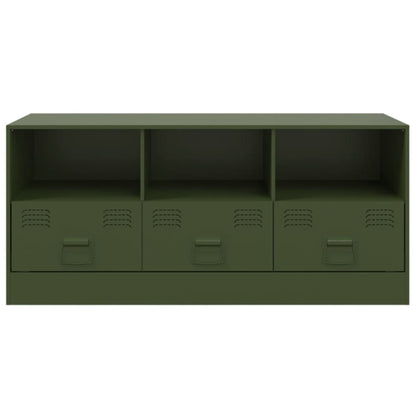 Mobile TV Verde Oliva 99x39x44 cm in Acciaio