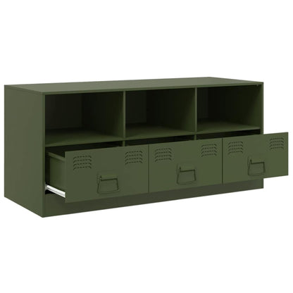 Mobile TV Verde Oliva 99x39x44 cm in Acciaio
