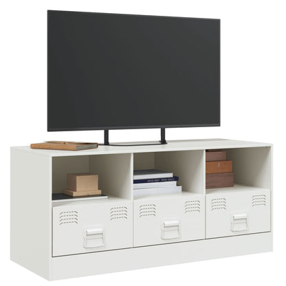 Mobile Porta TV Bianco 99x39x44 cm in Acciaio