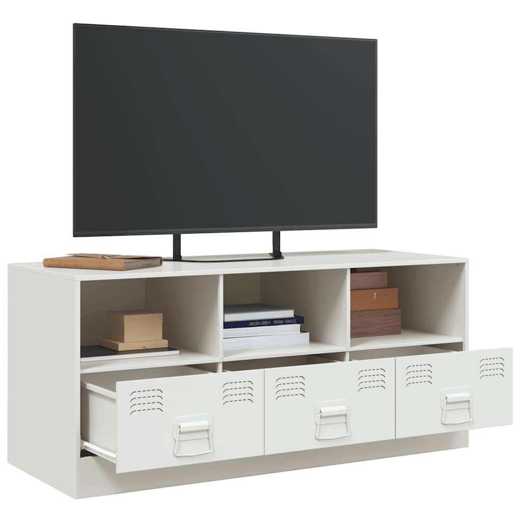 Mobile Porta TV Bianco 99x39x44 cm in Acciaio - homemem39