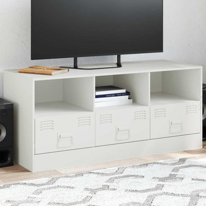 Mobile Porta TV Bianco 99x39x44 cm in Acciaio - homemem39
