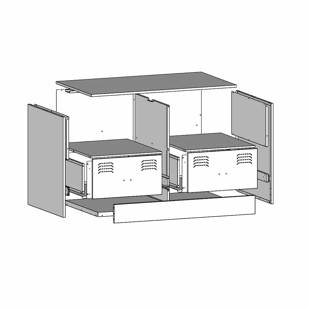Mobili TV 2 pz Neri 67x39x44 cm in Acciaio