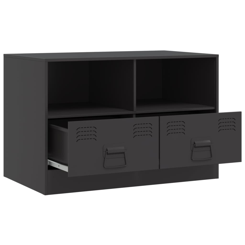 TV Cabinets 2 pcs Black 67x39x44 cm in Steel
