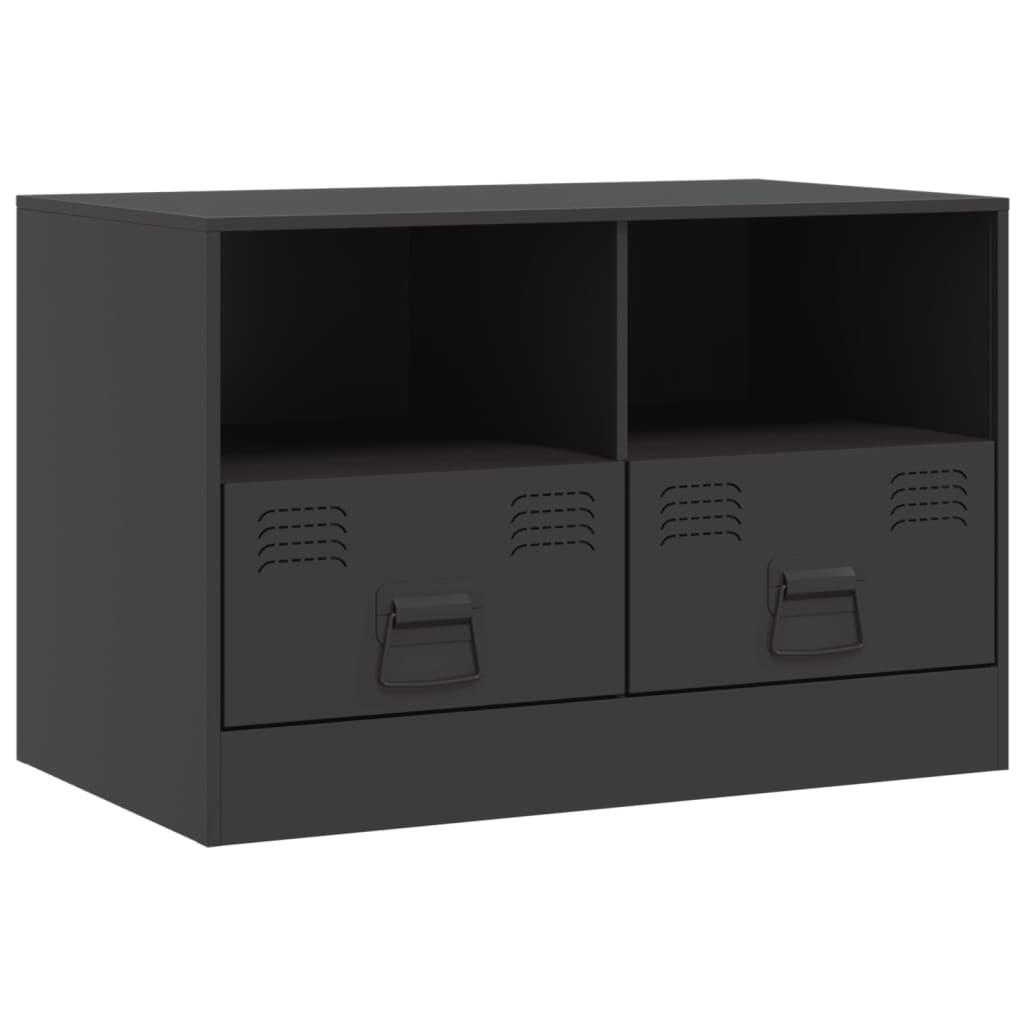 TV Cabinets 2 pcs Black 67x39x44 cm in Steel