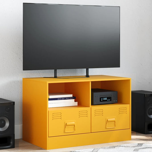 Mobili TV 2 pz Giallo Senape 67x39x44 cm in Acciaio - homemem39