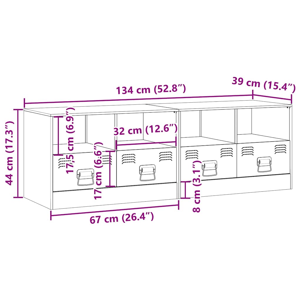 Mobili TV 2 pz Giallo Senape 67x39x44 cm in Acciaio