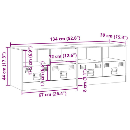 Mobili TV 2 pz Giallo Senape 67x39x44 cm in Acciaio