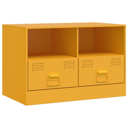 Mobili TV 2 pz Giallo Senape 67x39x44 cm in Acciaio