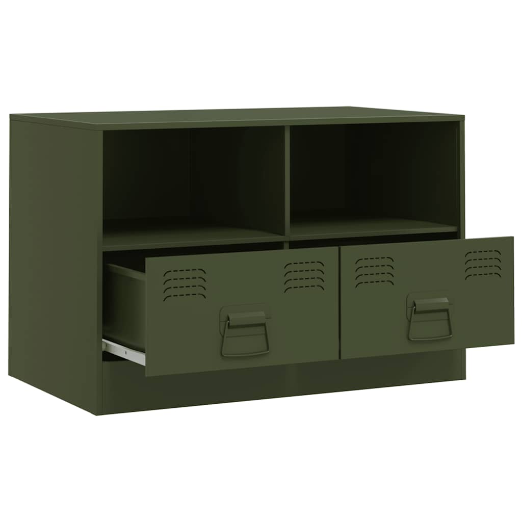 Mobile TV Verde Oliva 67x39x44 cm in Acciaio - homemem39