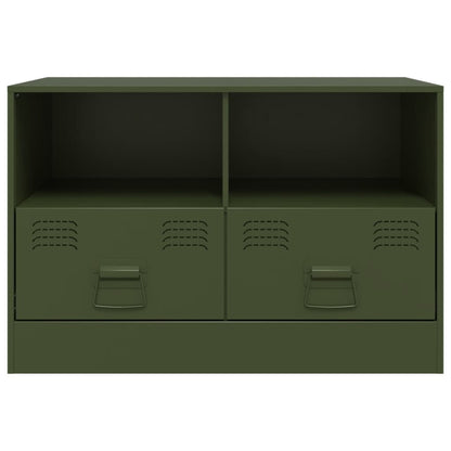 Mobili TV 2 pz Verde Oliva 67x39x44 cm in Acciaio