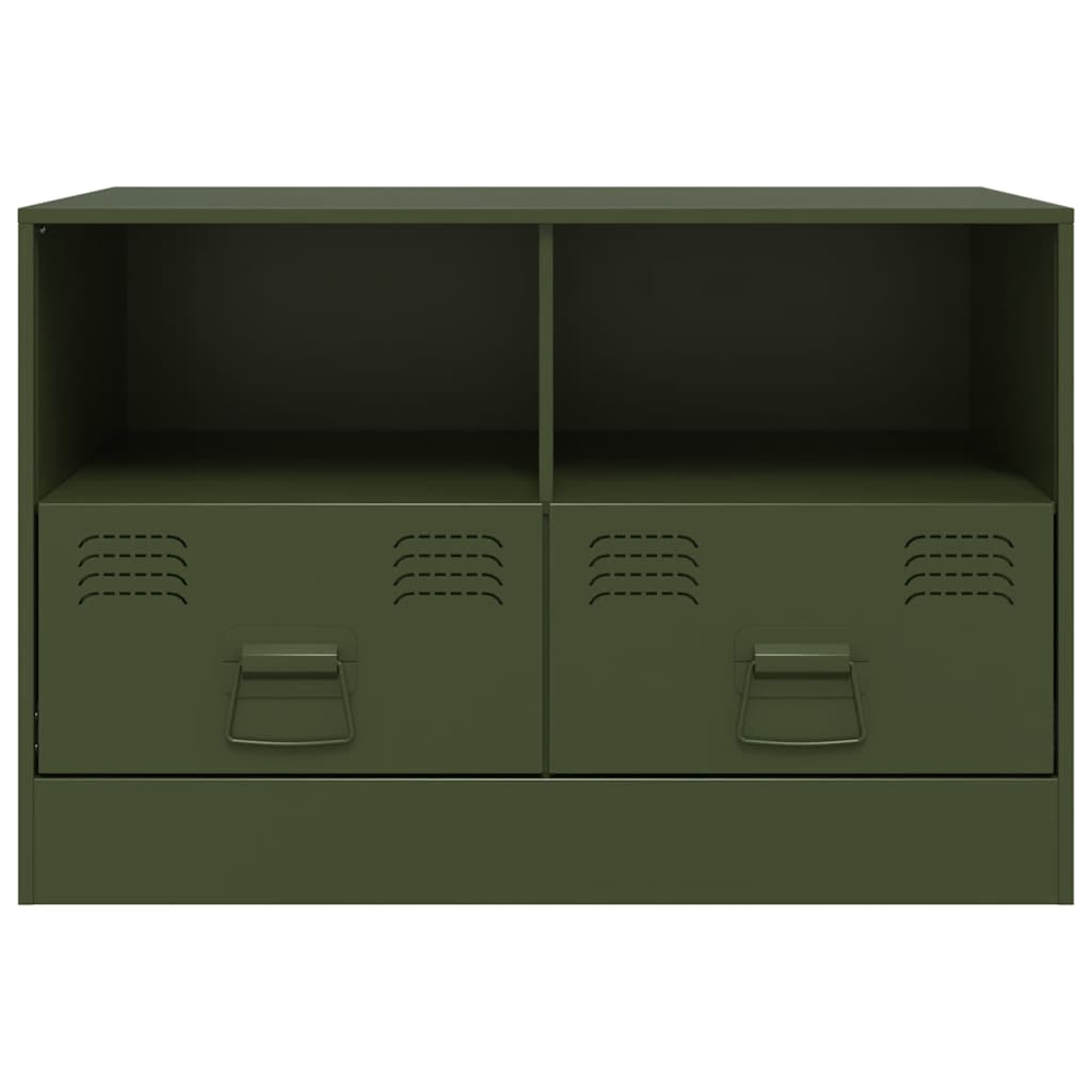 Mobili TV 2 pz Verde Oliva 67x39x44 cm in Acciaio - homemem39
