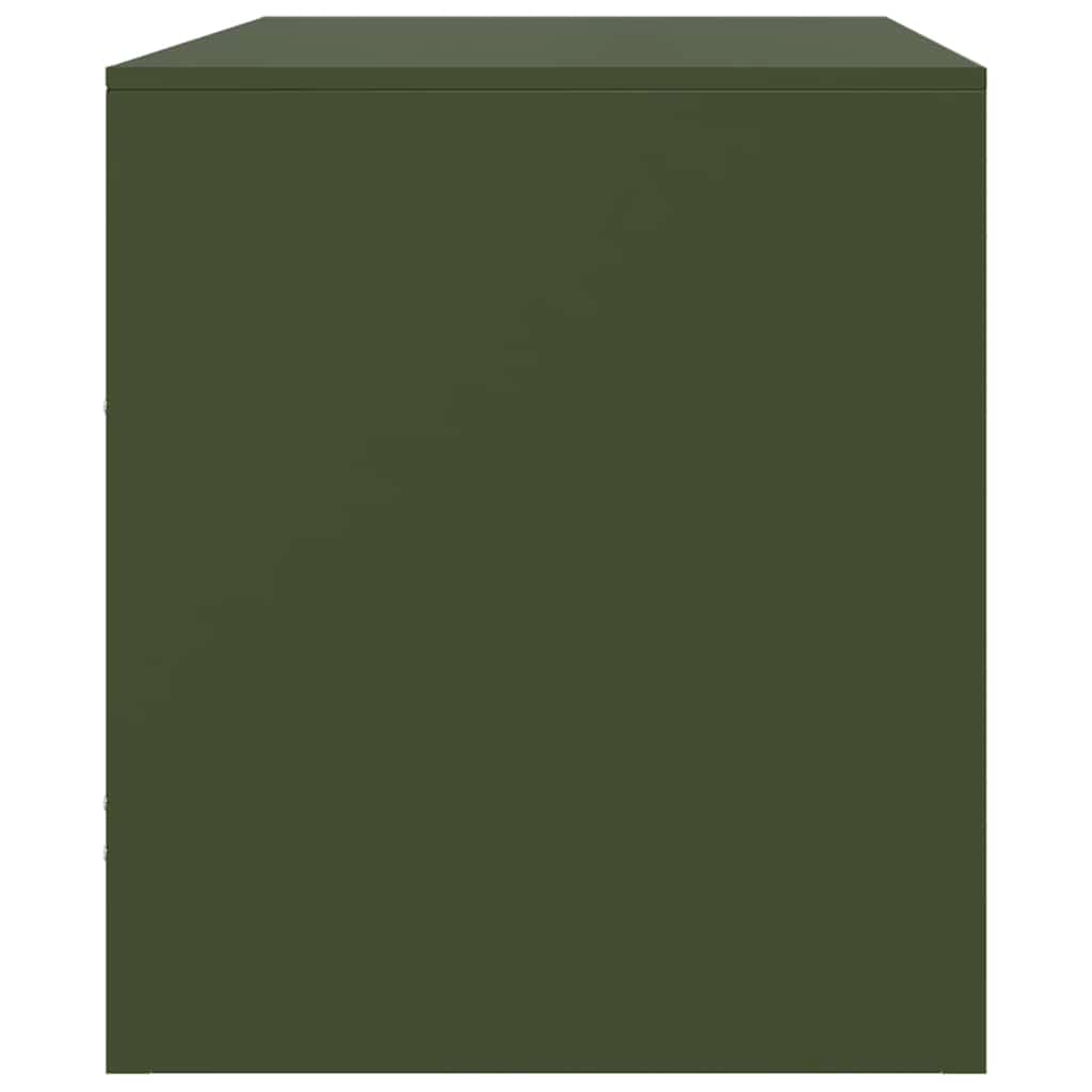 Mobili TV 2 pz Verde Oliva 67x39x44 cm in Acciaio