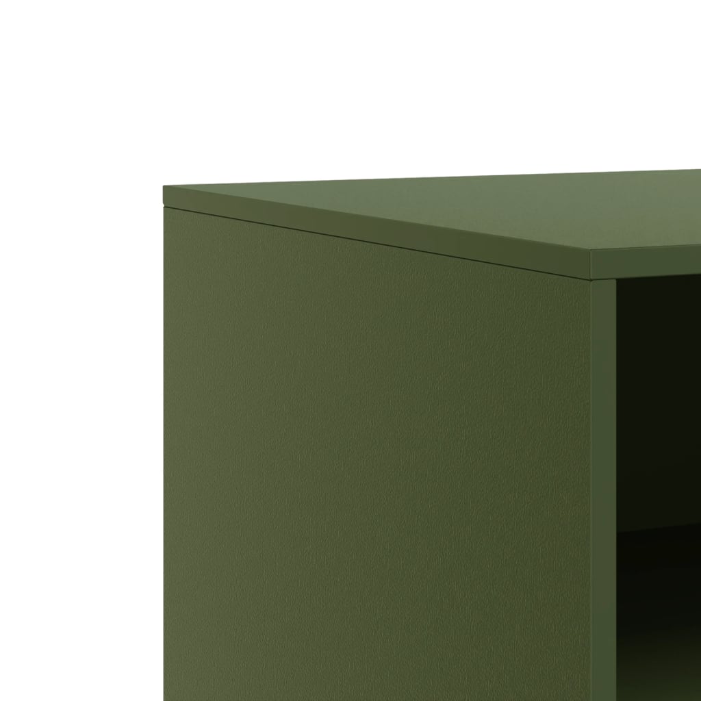 Mobili TV 2 pz Verde Oliva 67x39x44 cm in Acciaio