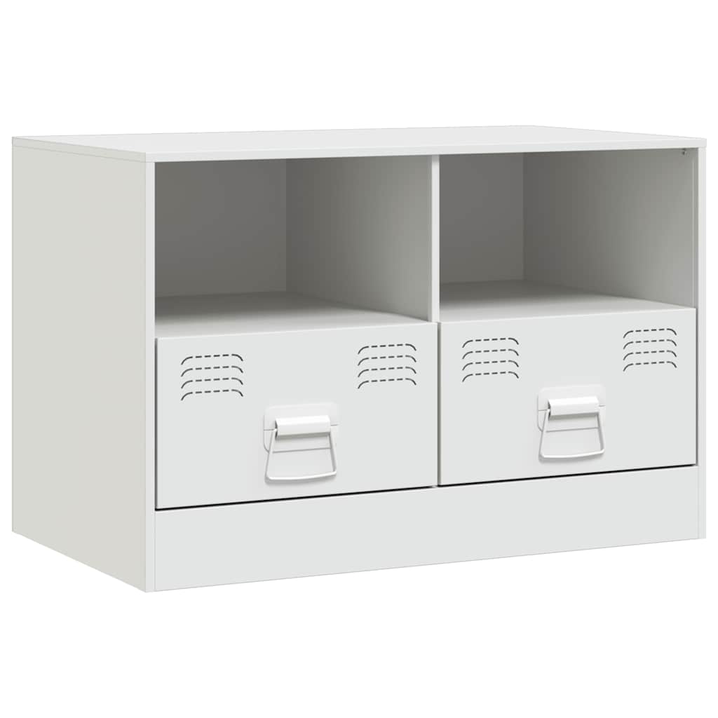 Mobile Porta TV Bianco 67x39x44 cm in Acciaio - homemem39